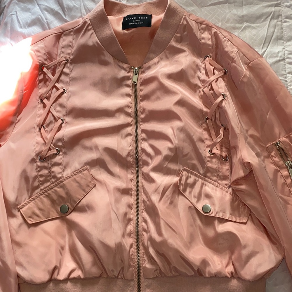 Pink bomber jacket